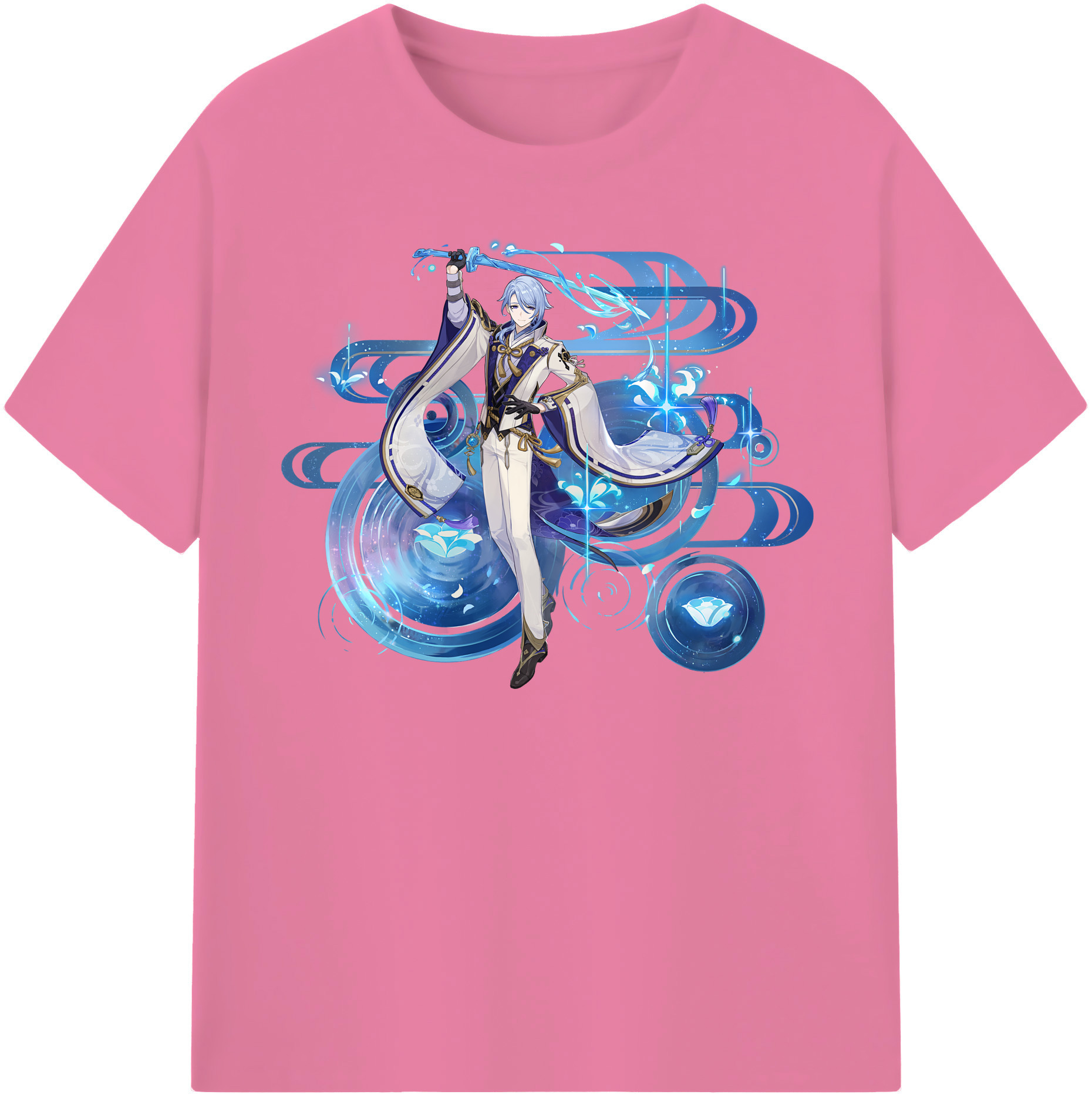 げんし神 神里綾人 かみさとあやと genshin Kamisato Ayato 綿100％半袖Tシャツ（フロントプリント）